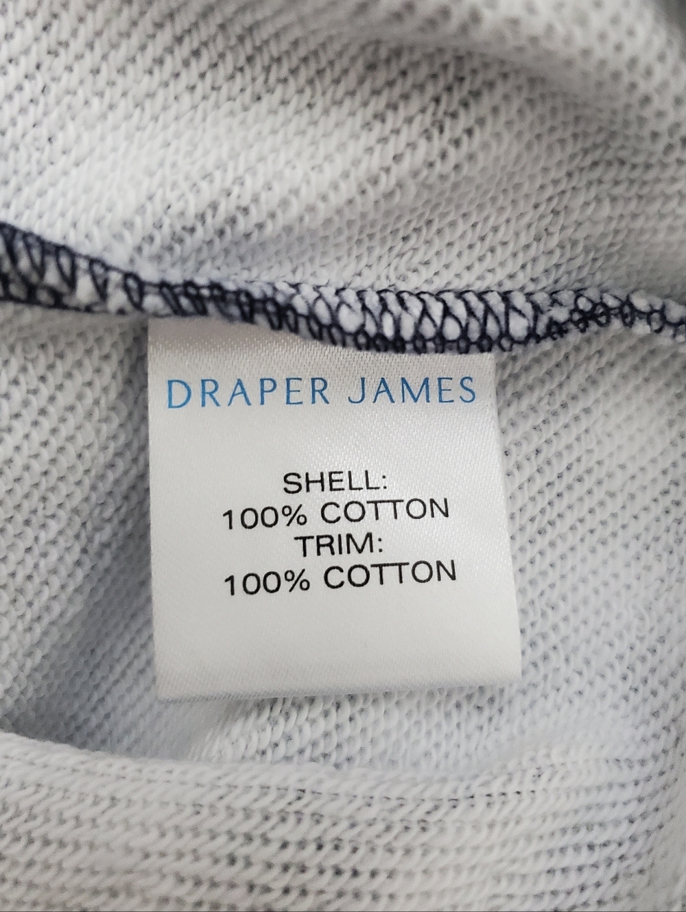 Draper James Natalie Nassau Navy and White Gingham Sweatshirt XS NEW - Picture 7 of 10